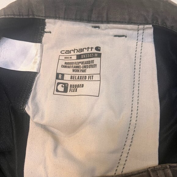 Carhartt Grey Rugged Flex Relaxed Fit Flannel-Lined Utility Work Pant Size 42x30 - Picture 2 of 9